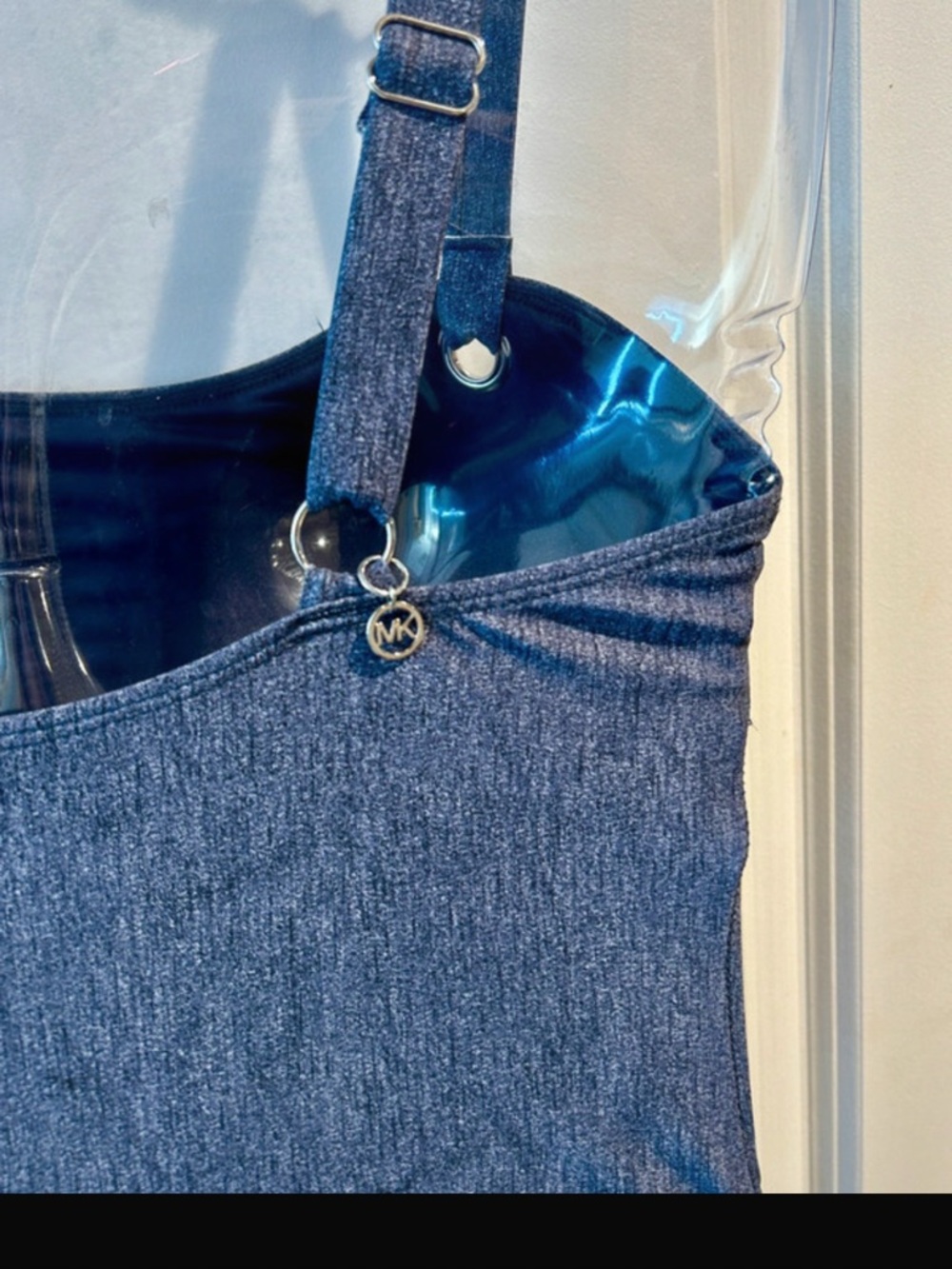 Michael Kors Denim-Look One-Piece Swimsuit - Blue size 10 - Picture 4 of 6